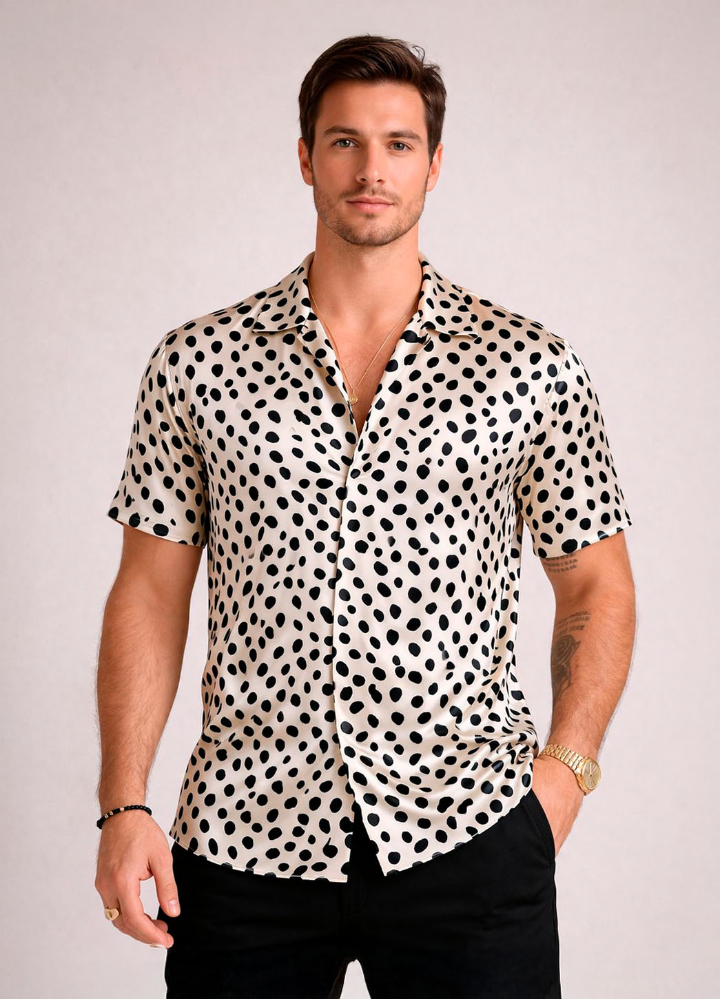 Camisa Clásica Satin Dot