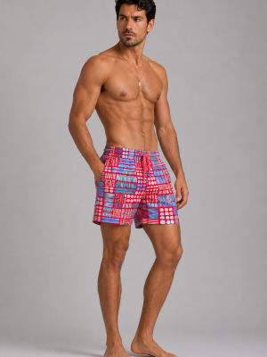 Traje de baño geo rojo